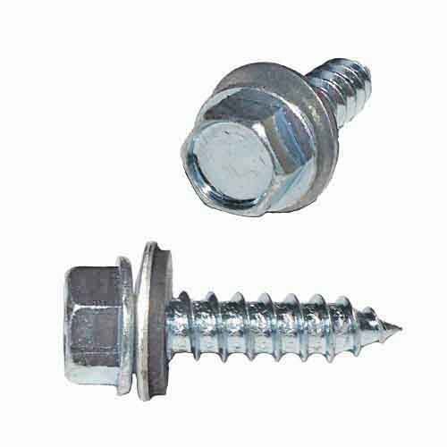 HSH1234 #12 X 3/4" HWH Sheeting, Tapping Screw, Type A, w/ Bonded Washer, Zinc